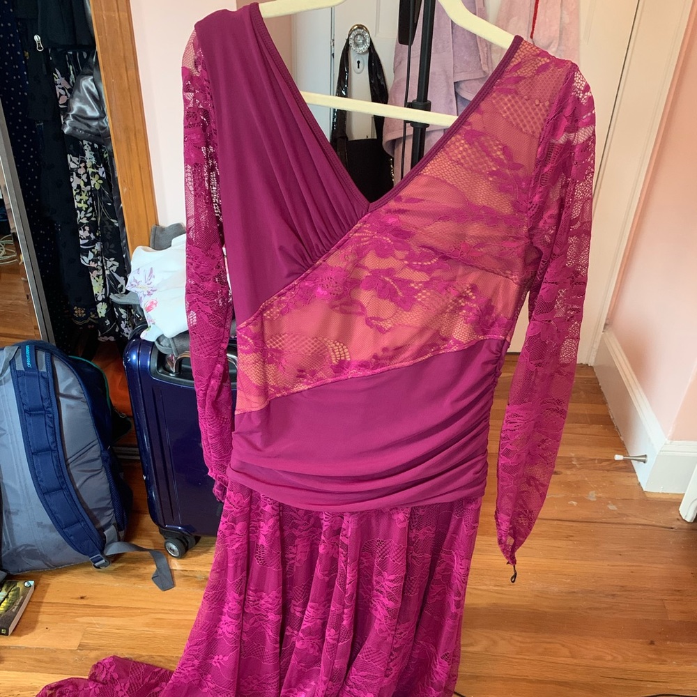Magenta lace dance dress